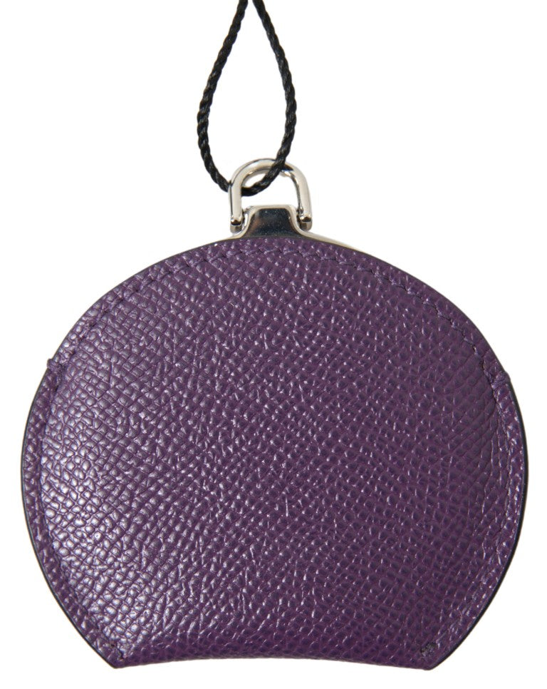 Dolce &amp; Gabbana, лилава телешка кожа, кръгла поставка за ръчно огледало