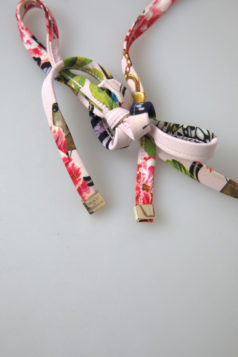 Dolce &amp; Gabbana Розов флорален халтер Плажно облекло Бански костюм Бикини