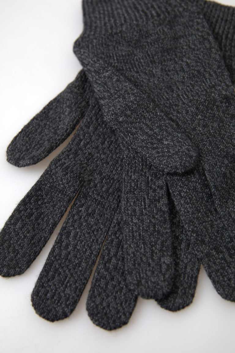 Мъжки ръкавици Dolce &amp; Gabbana Grey Virgin Wool Knit Hands Mitten