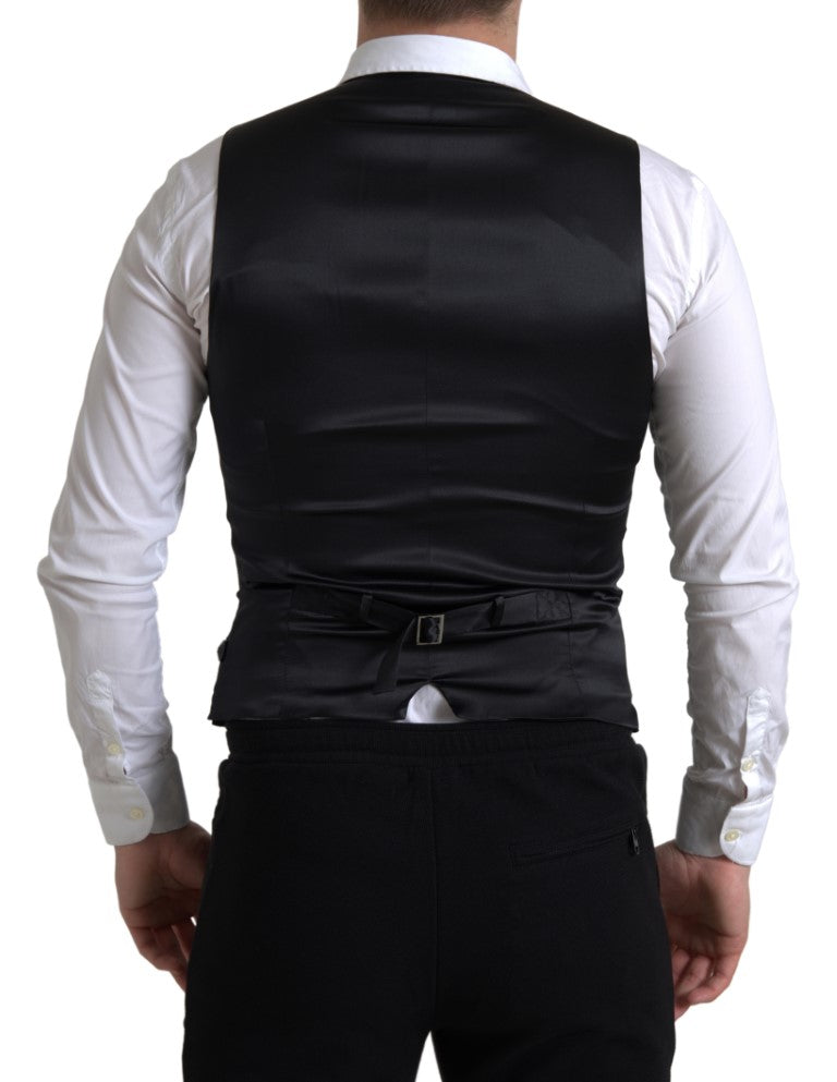 Официална мъжка жилетка Dolce &amp; Gabbana, черна полиестерна жилетка