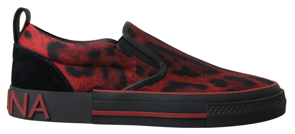 Dolce &amp; Gabbana червени черни леопардови мокасини маратонки обувки