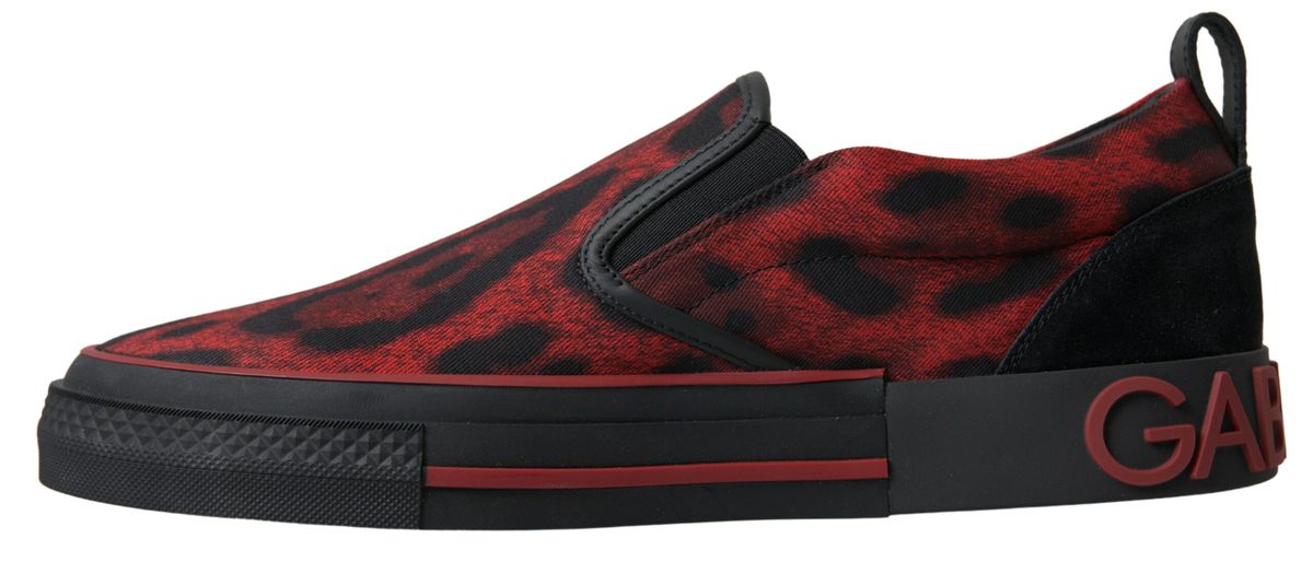 Dolce &amp; Gabbana червени черни леопардови мокасини маратонки обувки