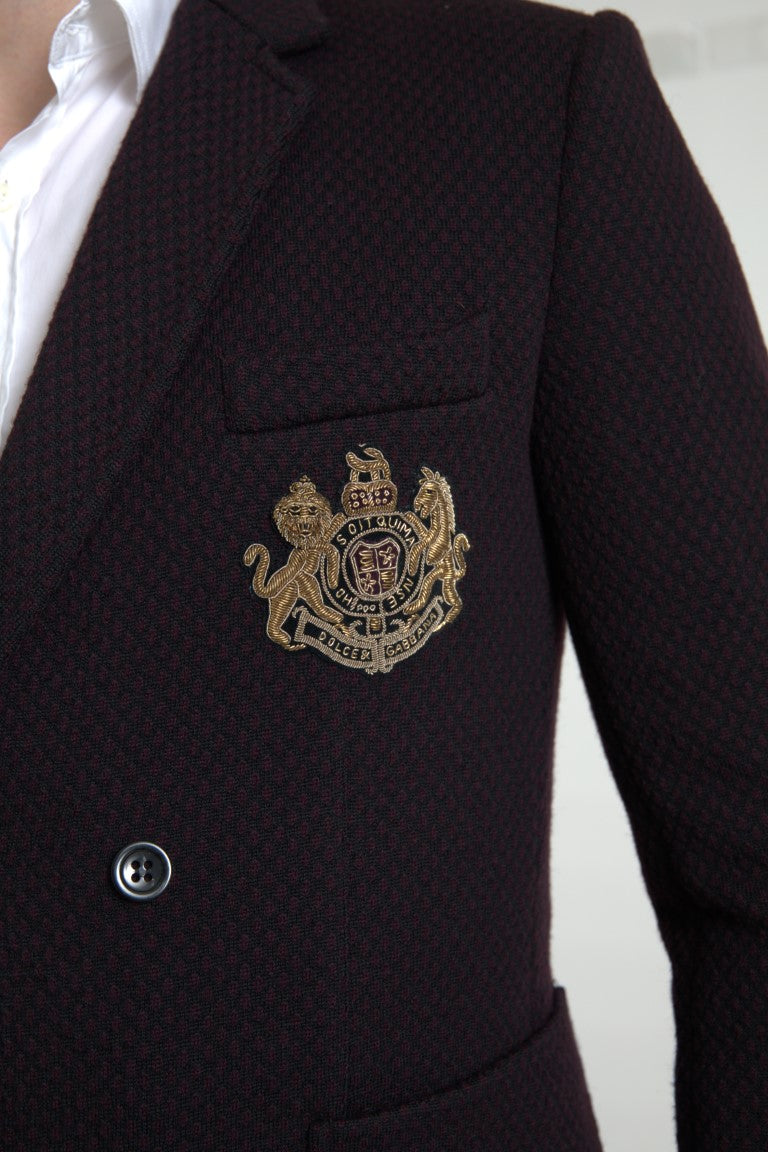 Dolce &amp; Gabbana Двуредно сако с лилаво лого с бродерия