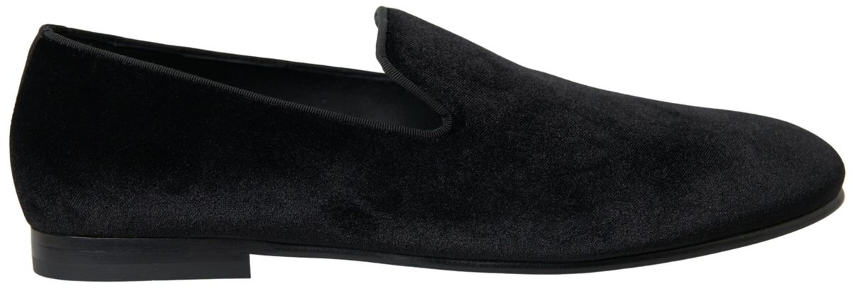 Dolce &amp; Gabbana Черни кадифени мокасини Официални обувки