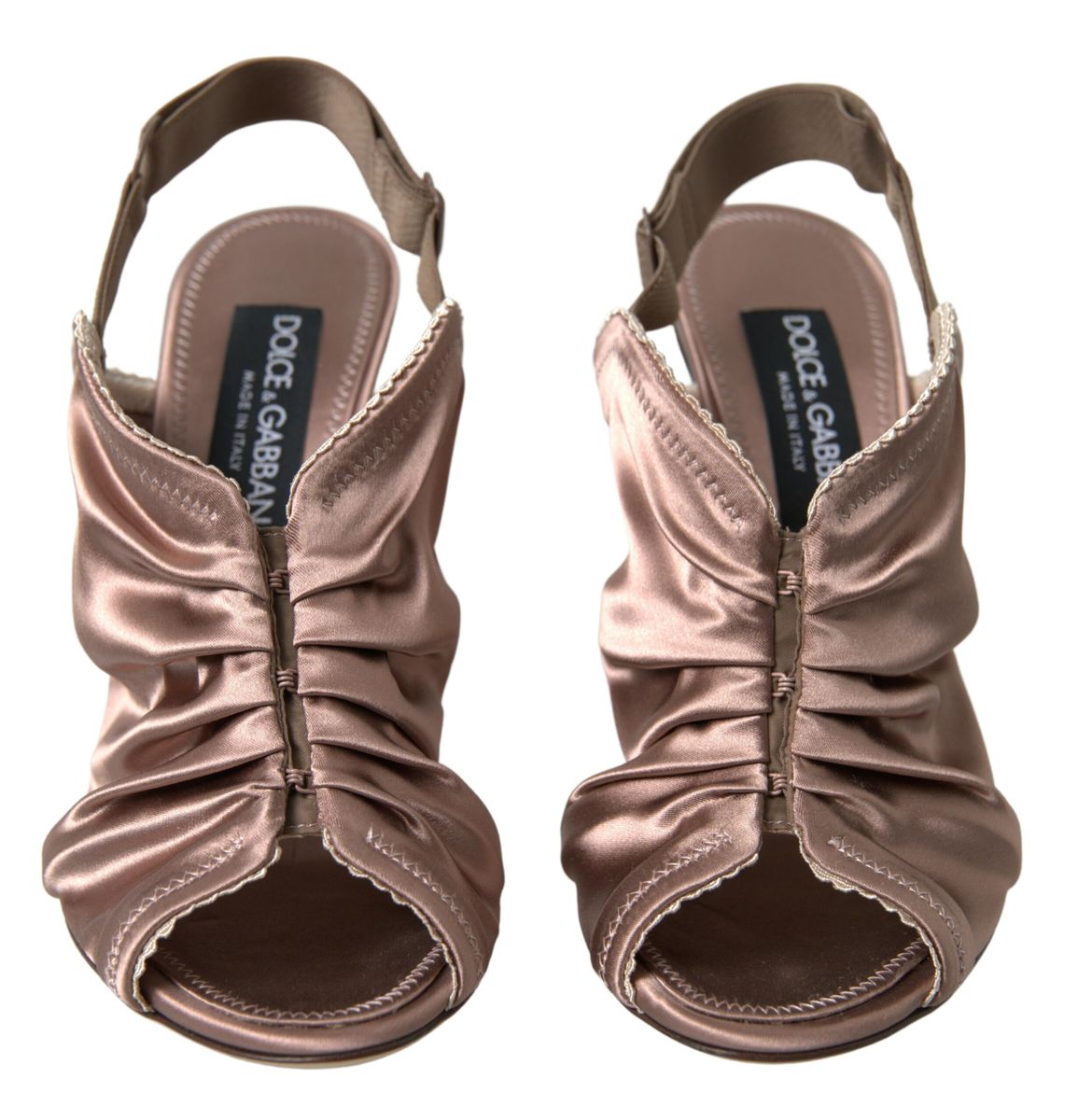 Dolce &amp; Gabbana Светлокафяв корсет Slingback Style Закопчаващи се високи токчета