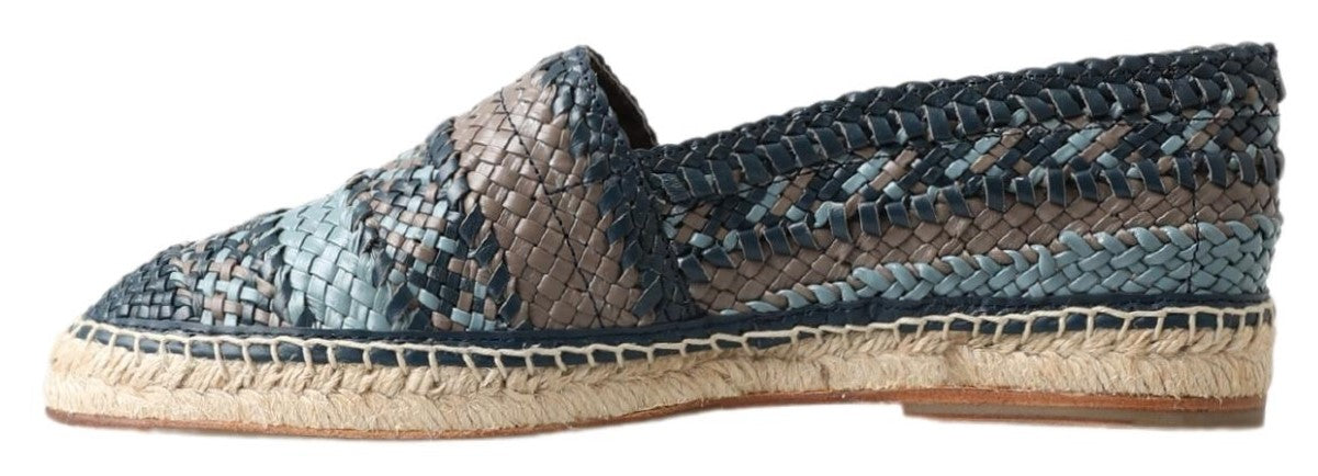 Dolce &amp; Gabbana Синьо-сиви кожени биволски еспадрили обувки