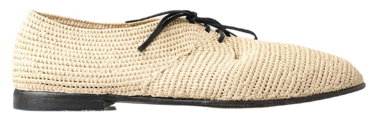 Dolce &amp; Gabbana бежови тъкани ежедневни обувки дерби с връзки