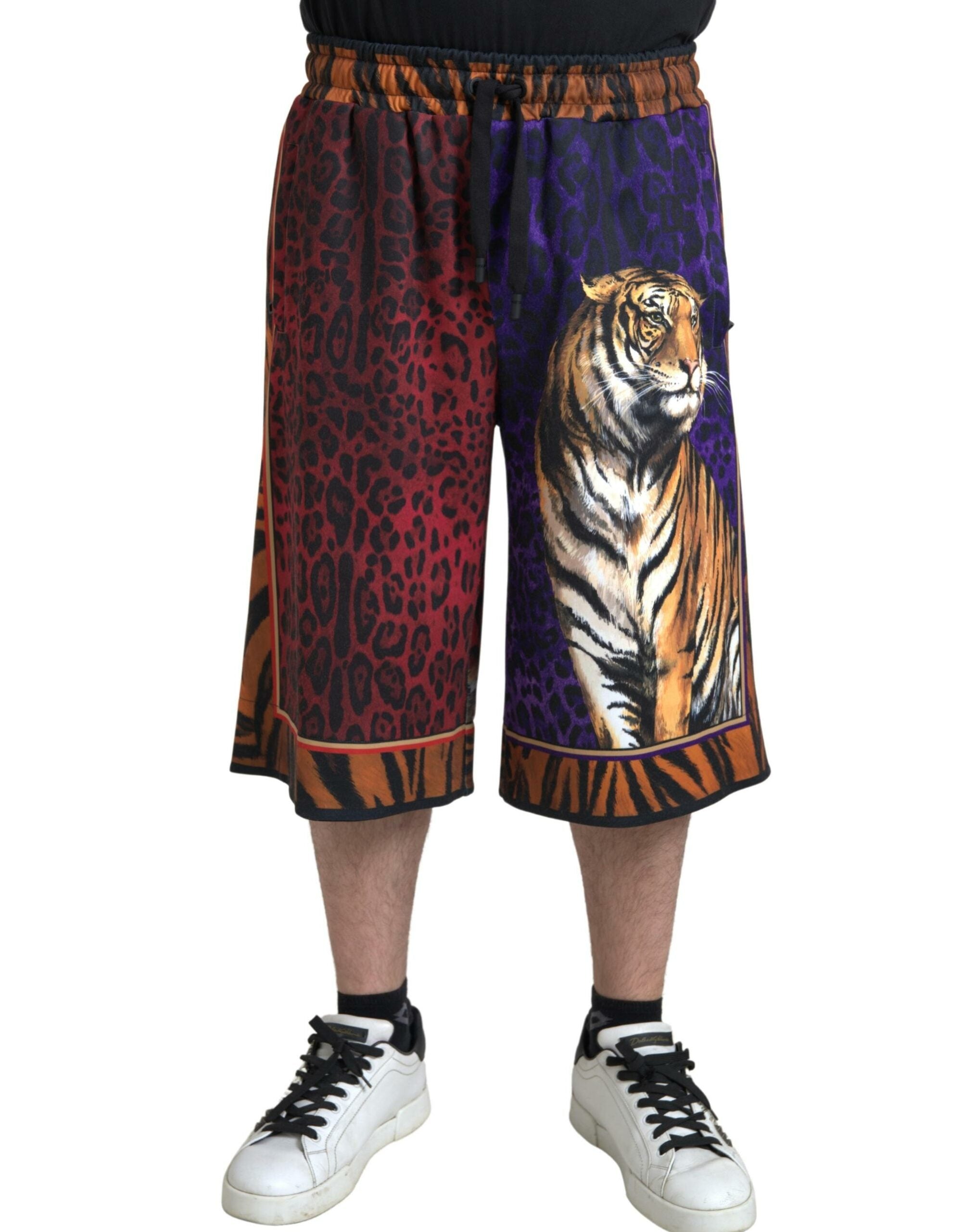 Многоцветни мъжки бермуди Dolce &amp; Gabbana с тигров принт