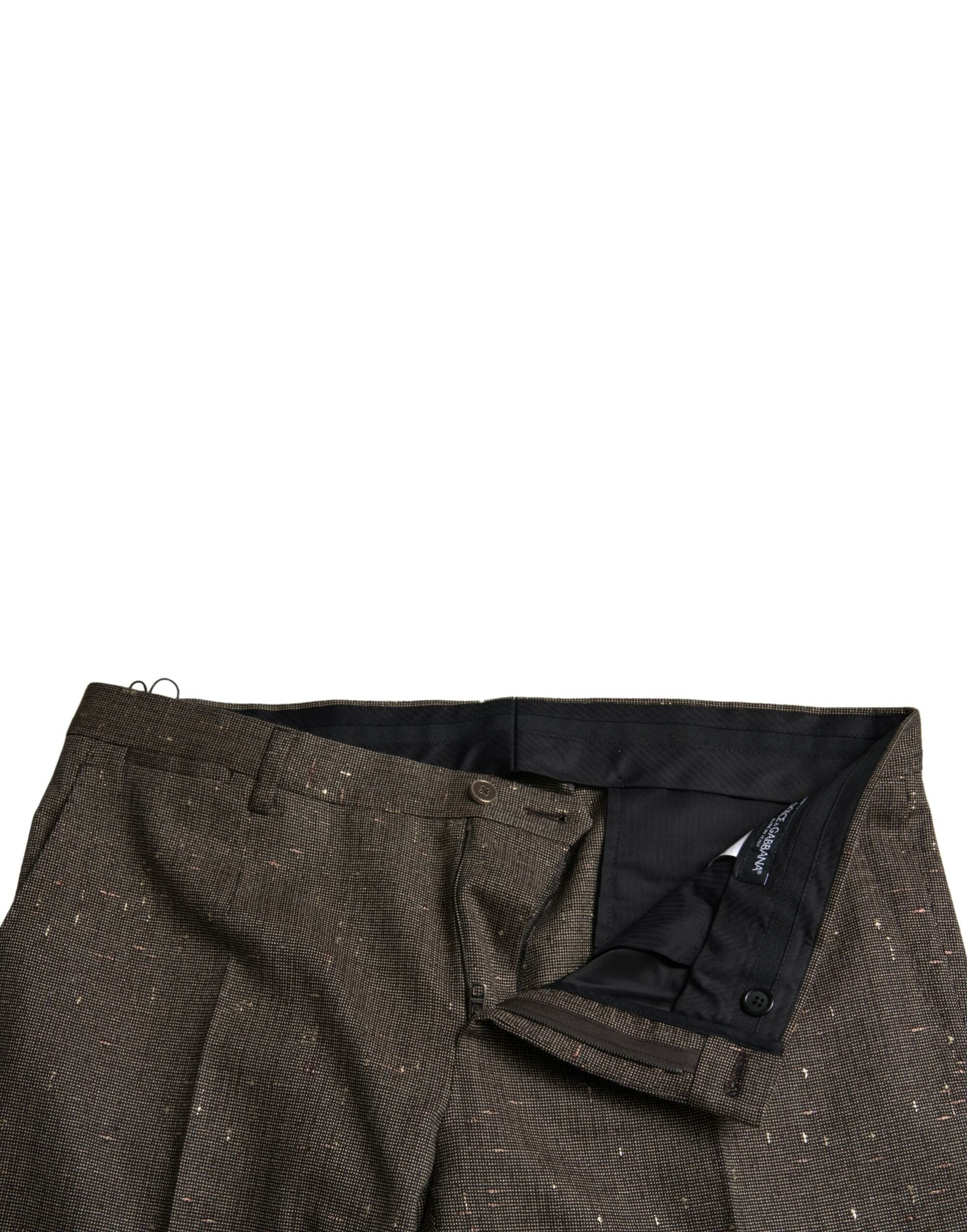 Тесни мъжки панталони с кафява вълнена рокля Dolce &amp; Gabbana