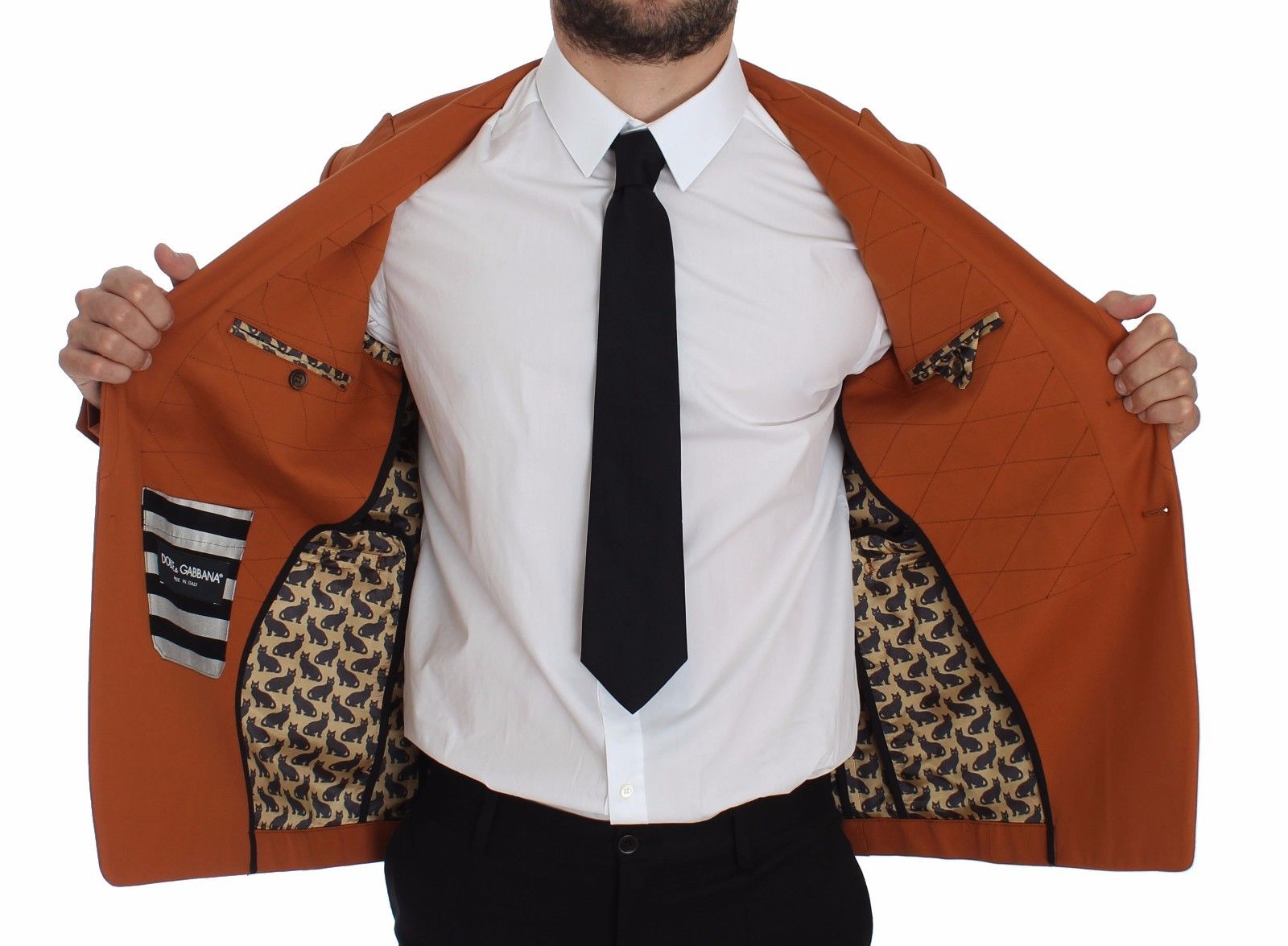 Dolce &amp; Gabbana Оранжев памучен еластичен блейзър