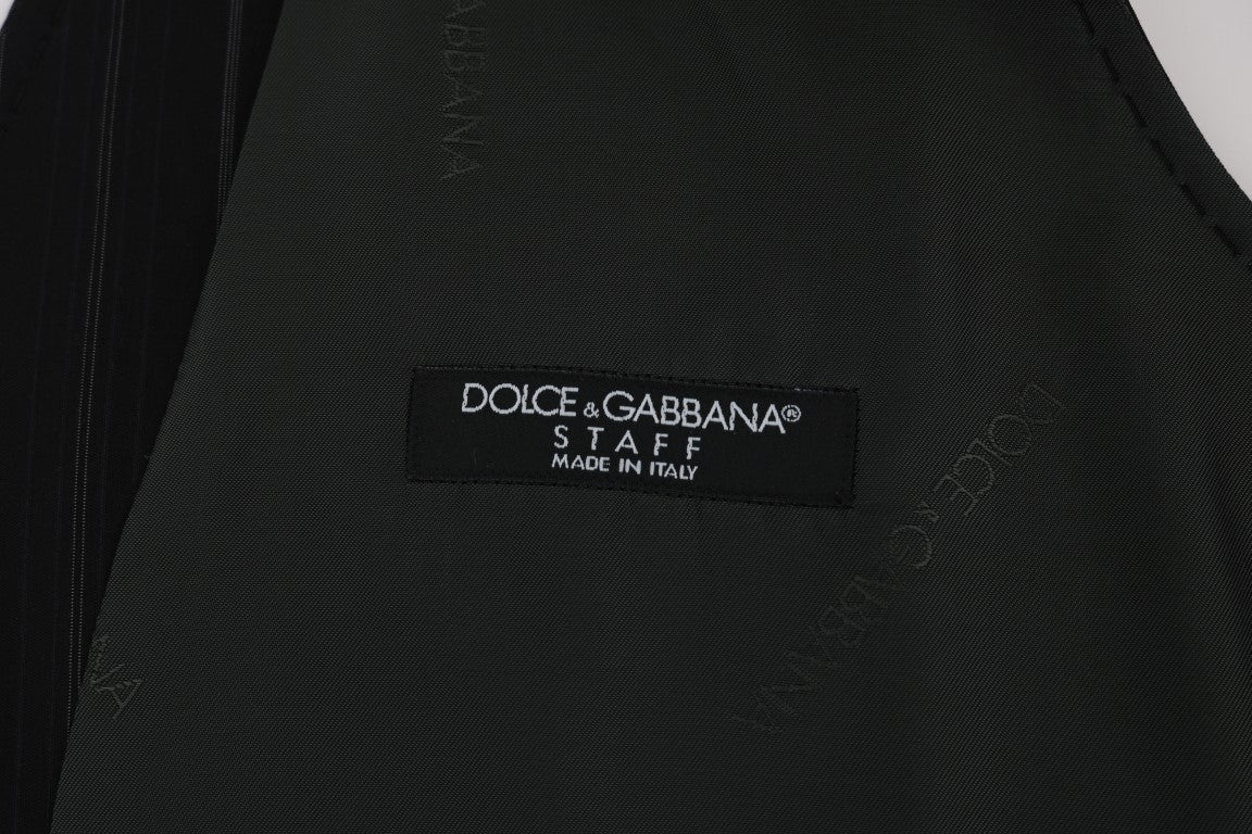 Памучна жилетка на райе Dolce &amp; Gabbana Black STAFF