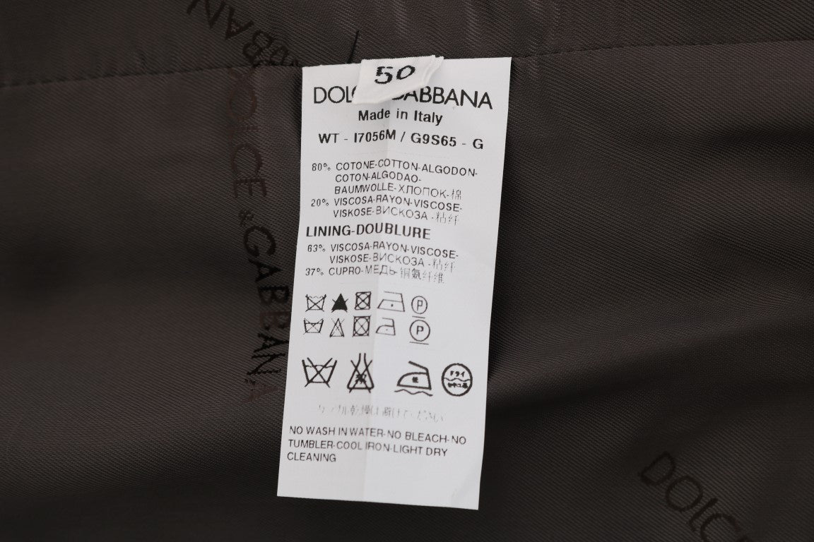 Памучна жилетка на райе Dolce &amp; Gabbana Grey STAFF