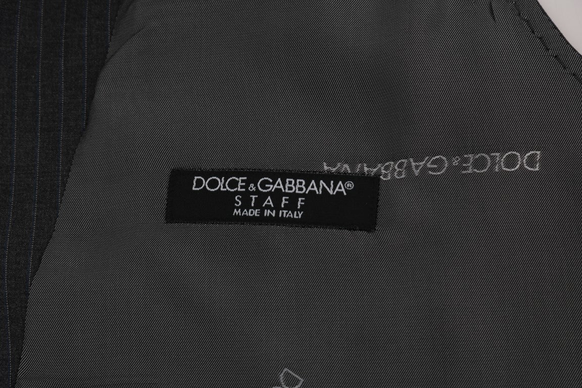 Памучна жилетка на райе Dolce &amp; Gabbana Grey STAFF