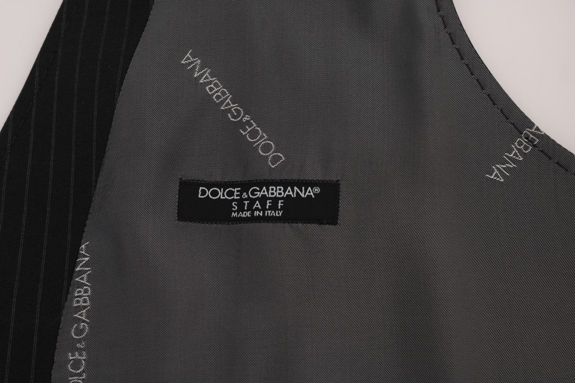 Памучна жилетка на райе Dolce &amp; Gabbana Grey STAFF