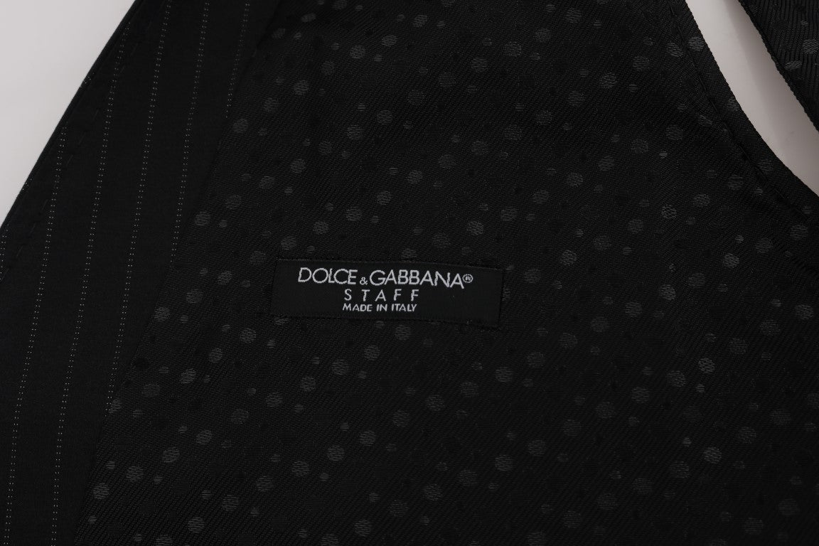 Памучна жилетка на райе Dolce &amp; Gabbana Grey STAFF