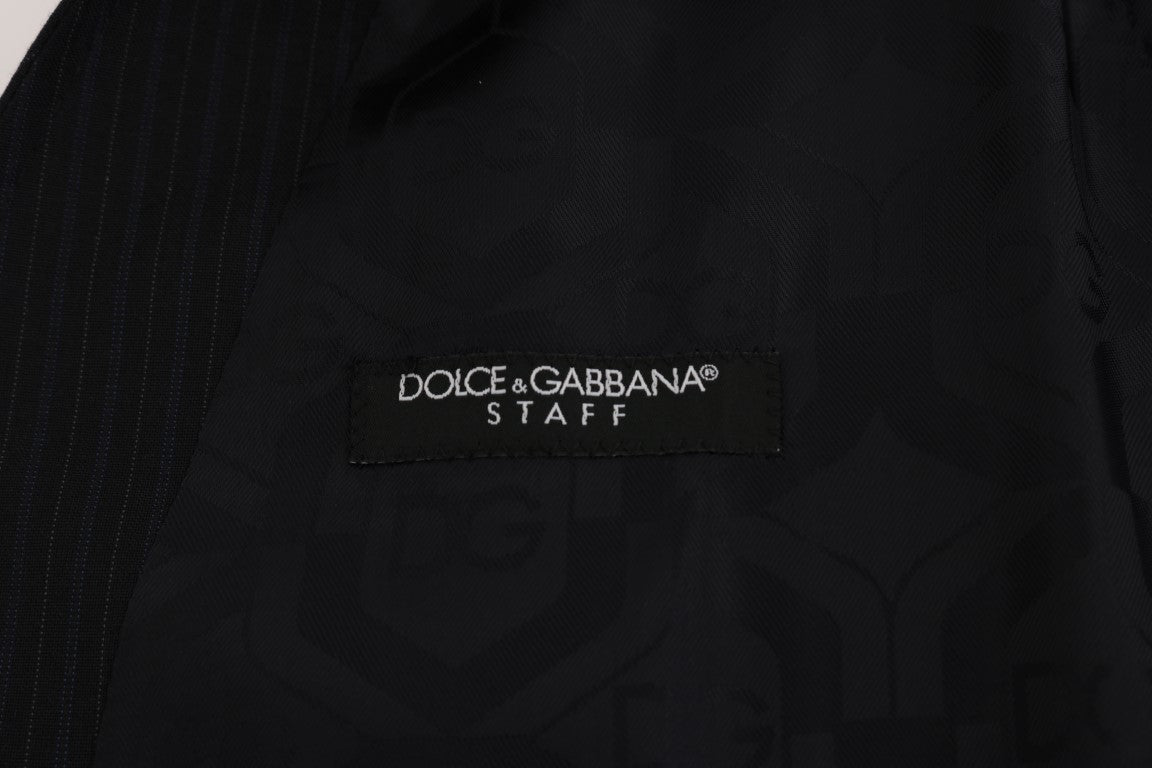 Dolce &amp; Gabbana Black STAFF Вълнена жилетка на райета