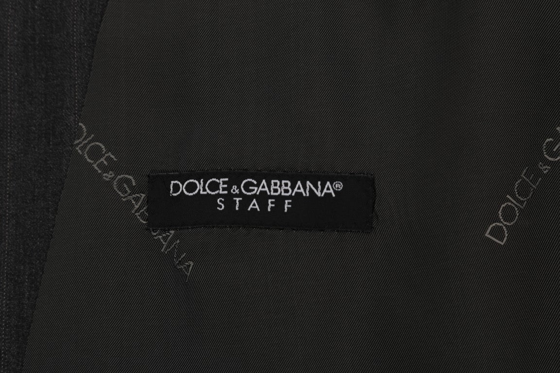 Dolce &amp; Gabbana Сива вълнена еластична жилетка STAFF