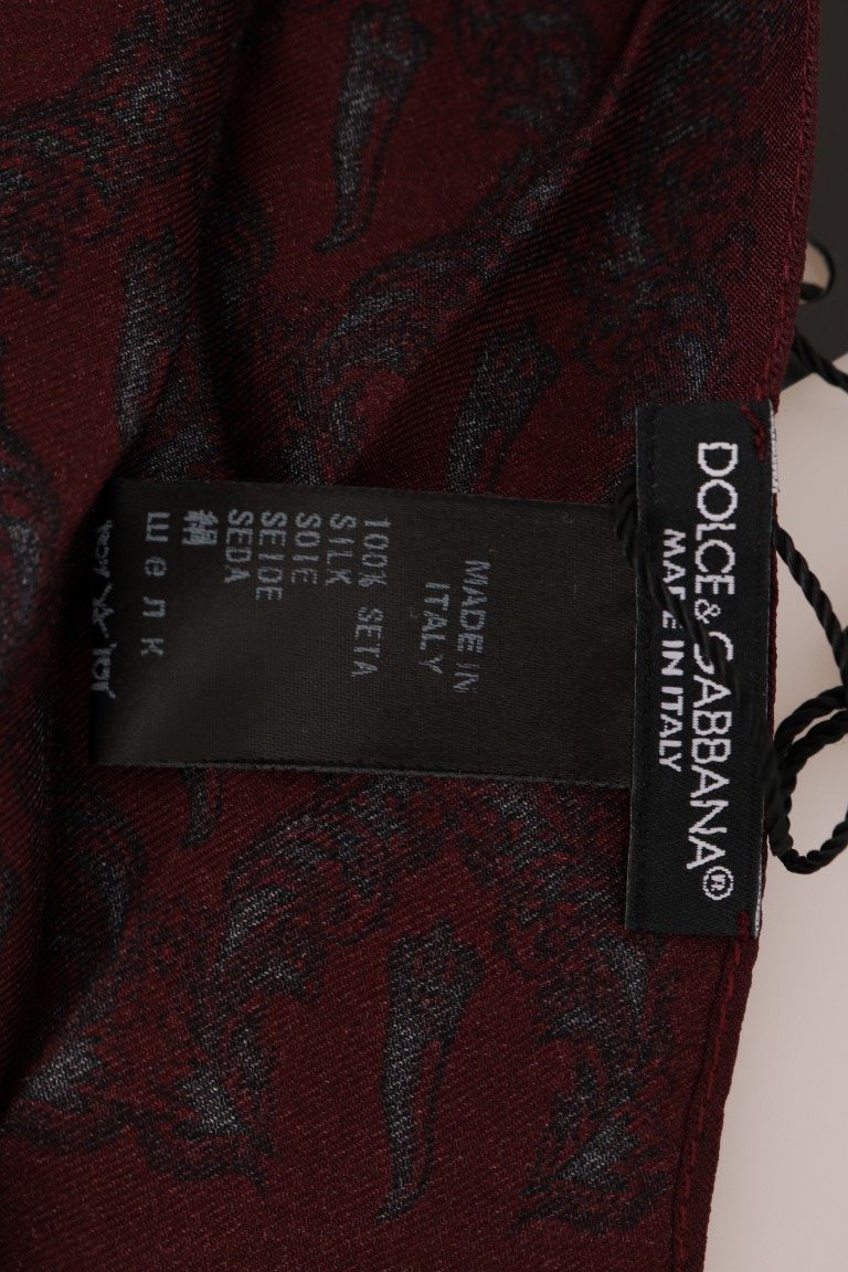 Dolce &amp; Gabbana Bordeaux Silk Crown Chili шал