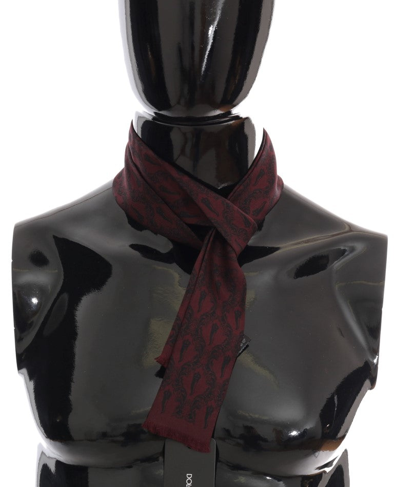 Dolce &amp; Gabbana Bordeaux Silk Crown Chili шал