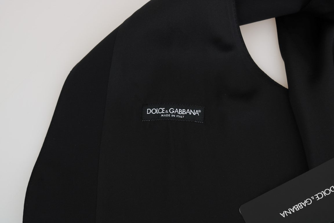 Dolce &amp; Gabbana черна вълнена копринена жилетка