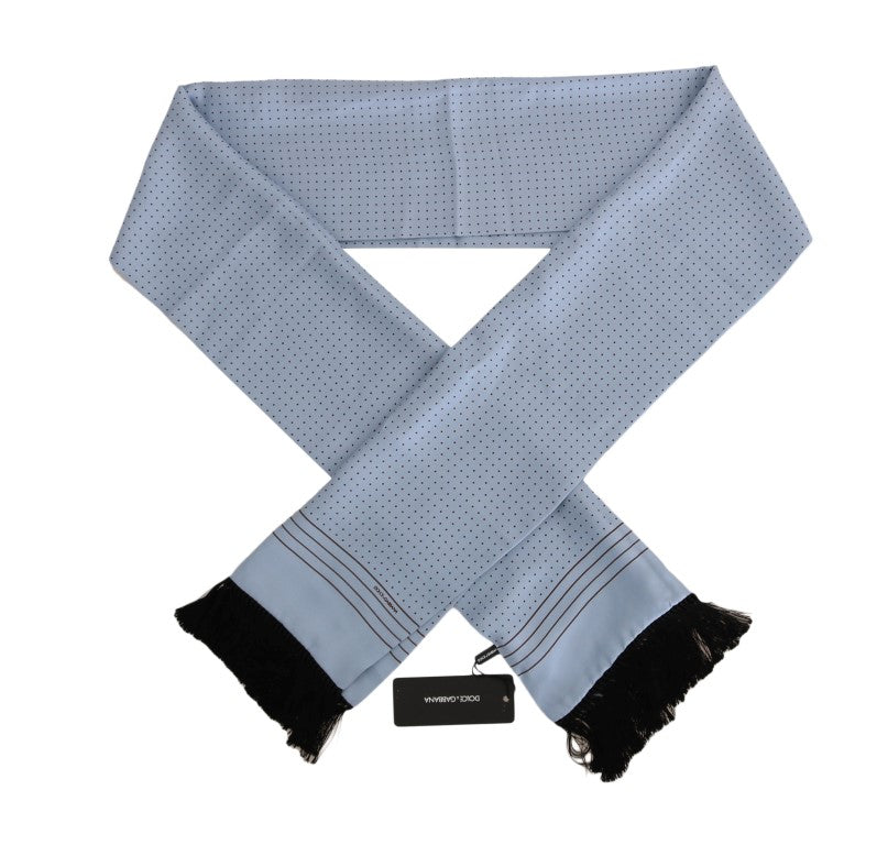 Dolce &amp; Gabbana син копринен шал на точки