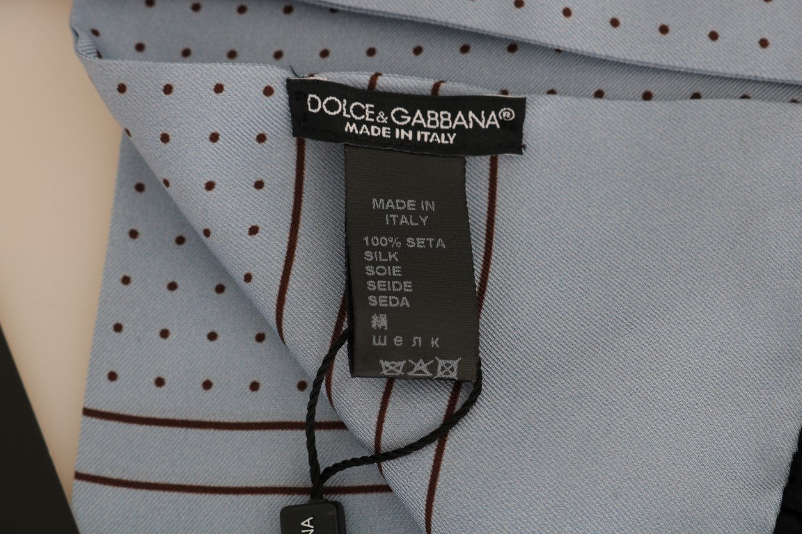 Dolce &amp; Gabbana син копринен шал на точки