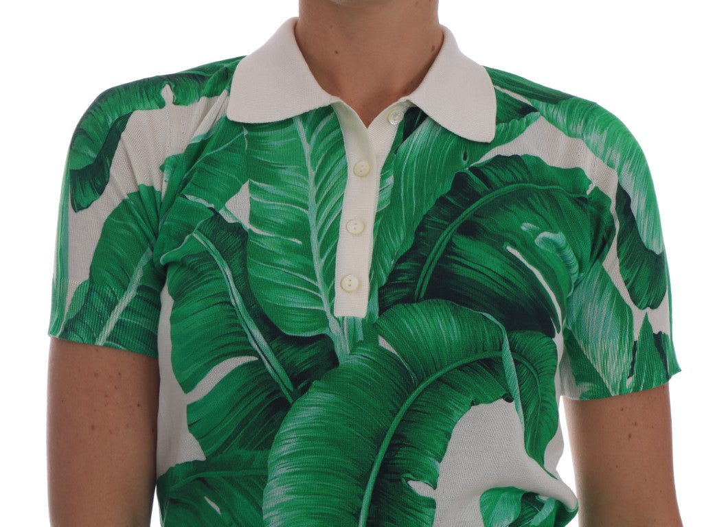 Поло тениска Dolce &amp; Gabbana Green Banana Leaf