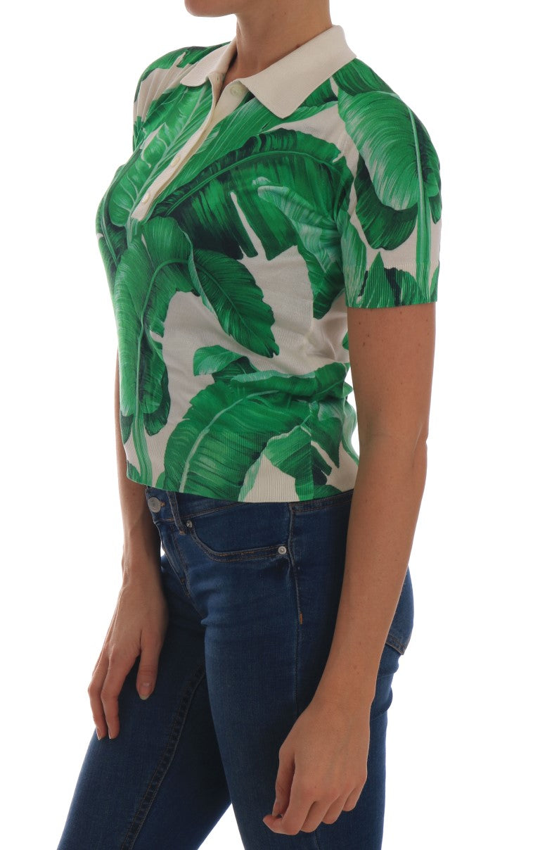 Поло тениска Dolce &amp; Gabbana Green Banana Leaf