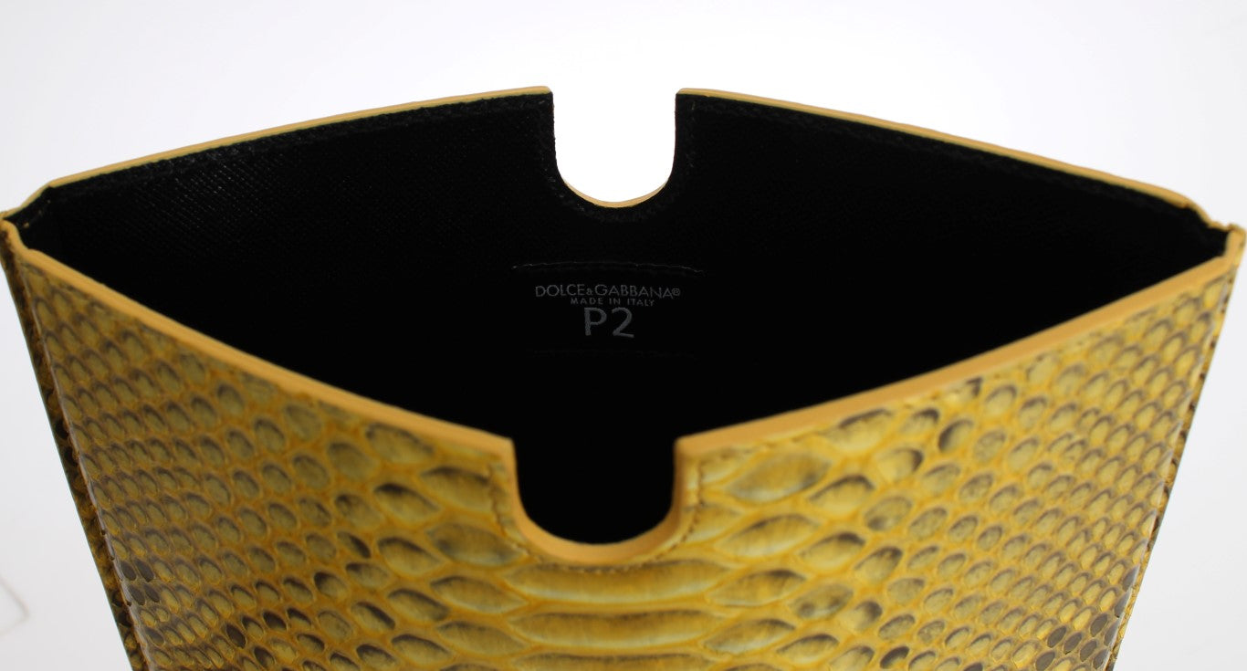 Dolce & Gabbana Sleek Python Snakeskin Tablet Case in Yellow
