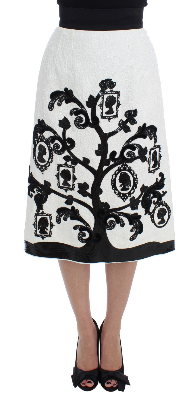 Dolce & Gabbana Elegant Floral Brocade High-Waist Skirt