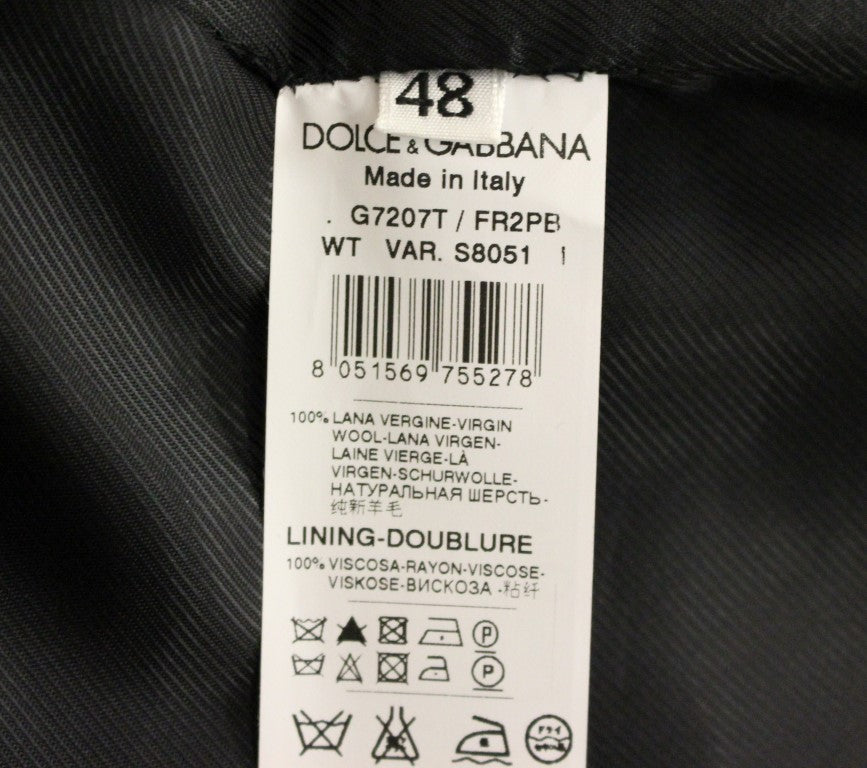 Dolce &amp; Gabbana сива вълнена жилетка с лого на райета