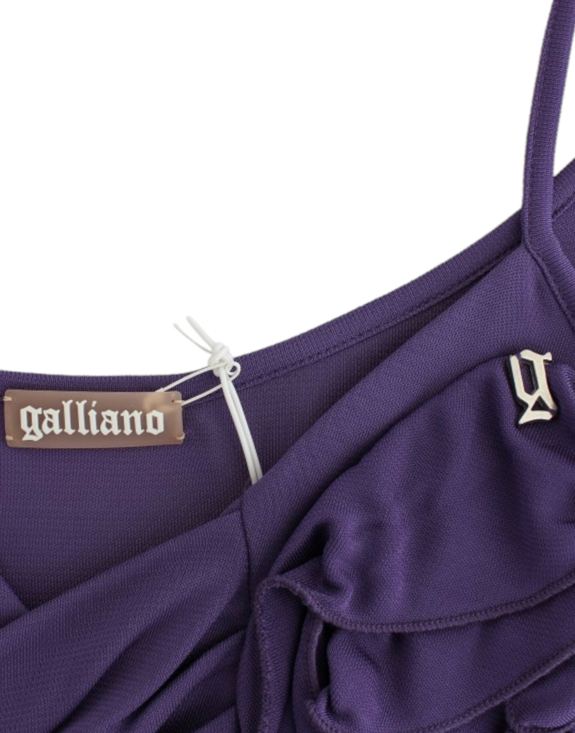 John Galliano Лилава рокля от трико