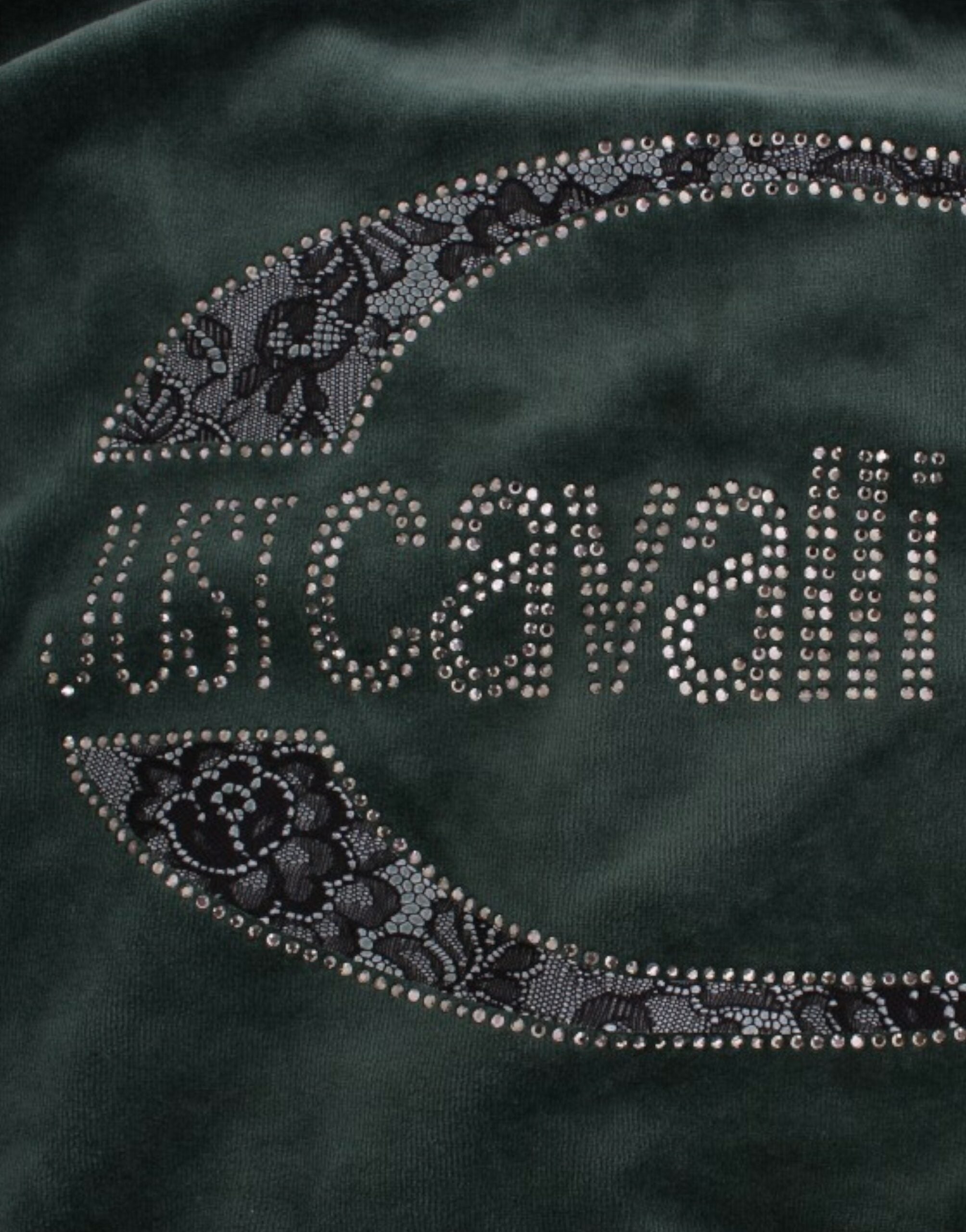 Кадифен памучен пуловер Cavalli Green