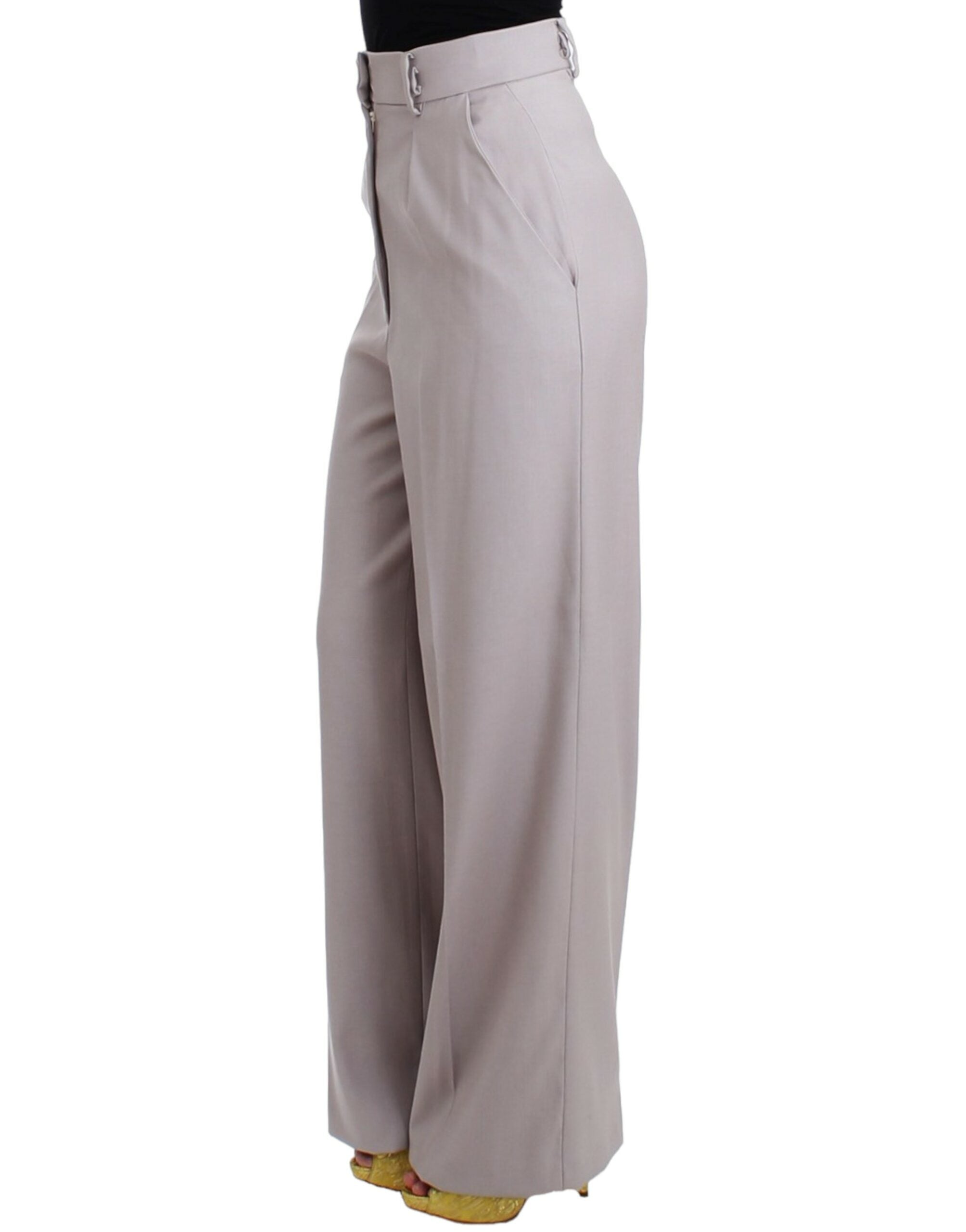 Cavalli Sophisticated High Waisted Gray Pants