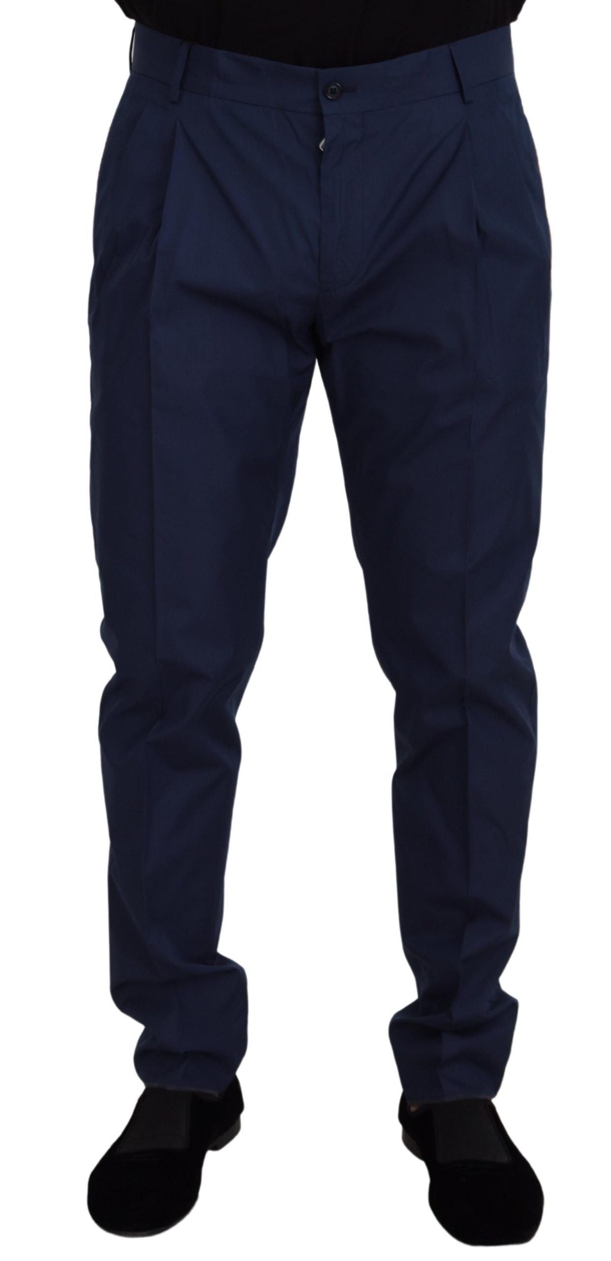 Dolce &amp; Gabbana Сини памучни копринени панталони Chinos Панталони