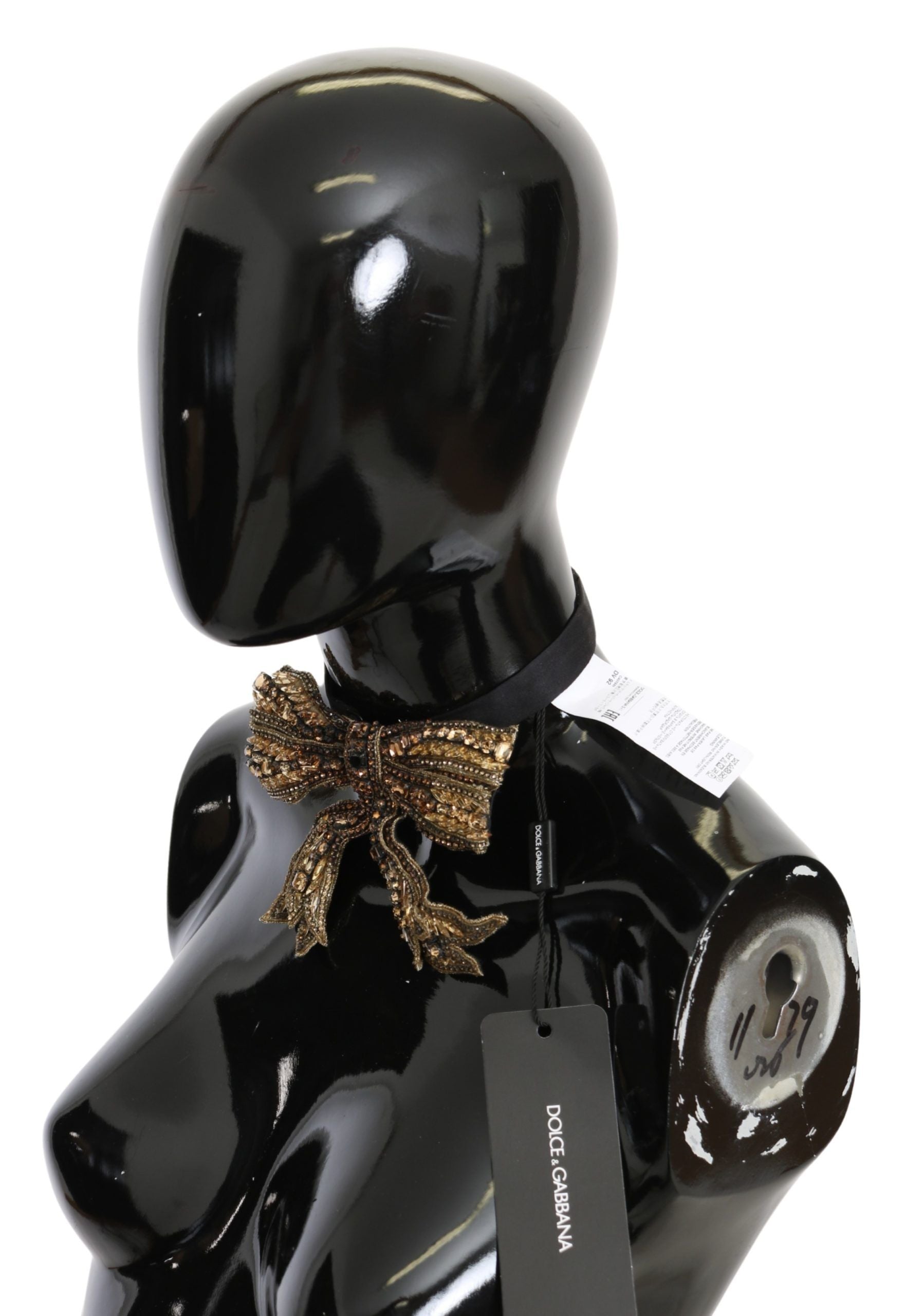 Колие Dolce &amp; Gabbana със златни кристали и пайети от 100% коприна