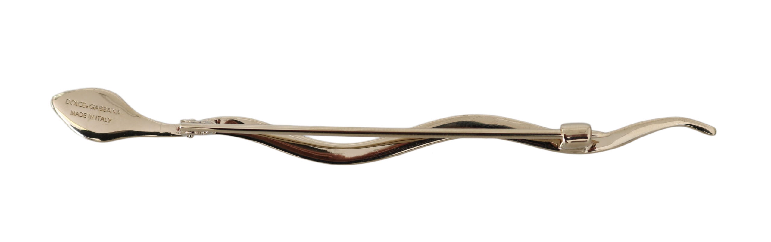 Dolce &amp; Gabbana Сребърен месинг Crystal Spilla Serpente брошка игла