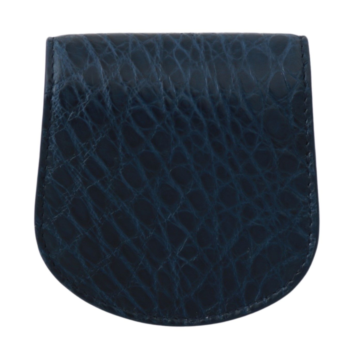Dolce &amp; Gabbana Blue Holder Pocket Wallet Blue Exotic Skin Condom Case