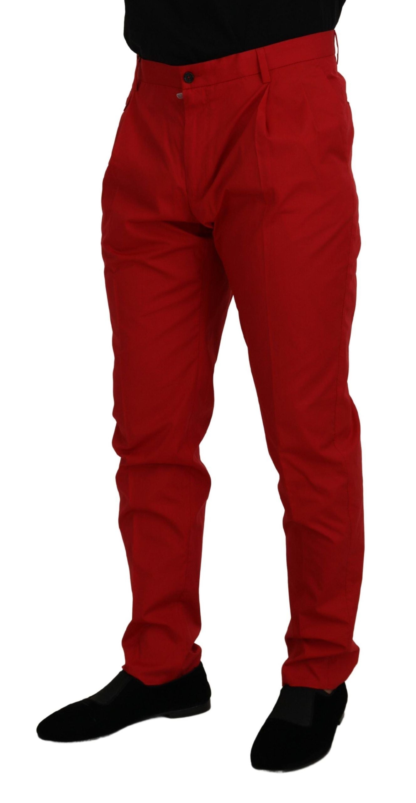 Dolce &amp; Gabbana Червени памучни тесни панталони Чинос Панталони