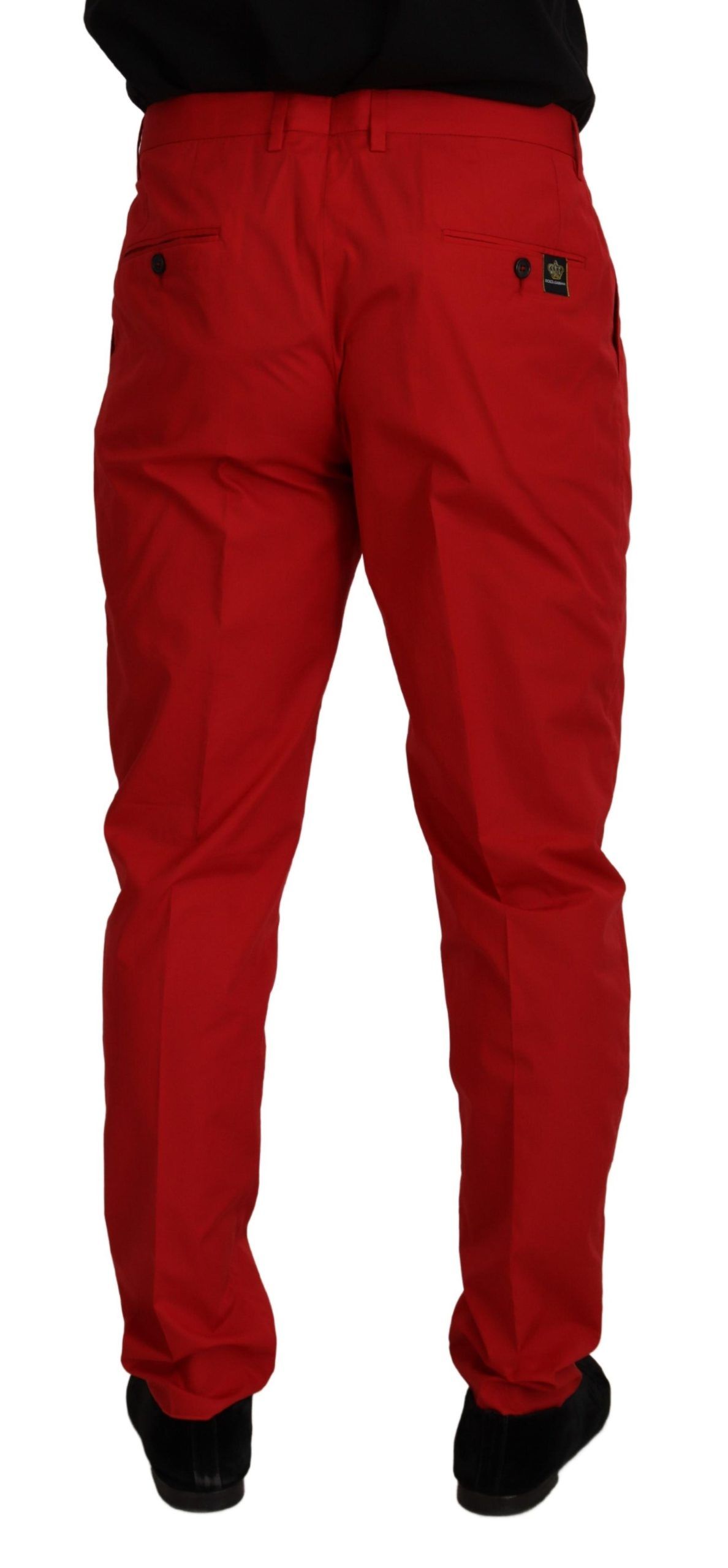 Dolce &amp; Gabbana Червени памучни тесни панталони Чинос Панталони