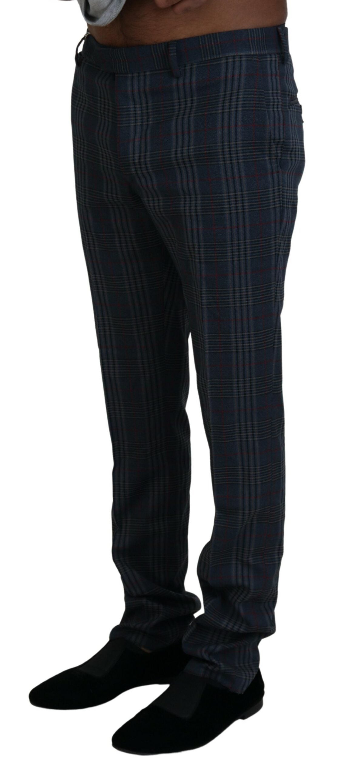 Мъжки кариран панталон BENCIVENGA Grey Pure Wool