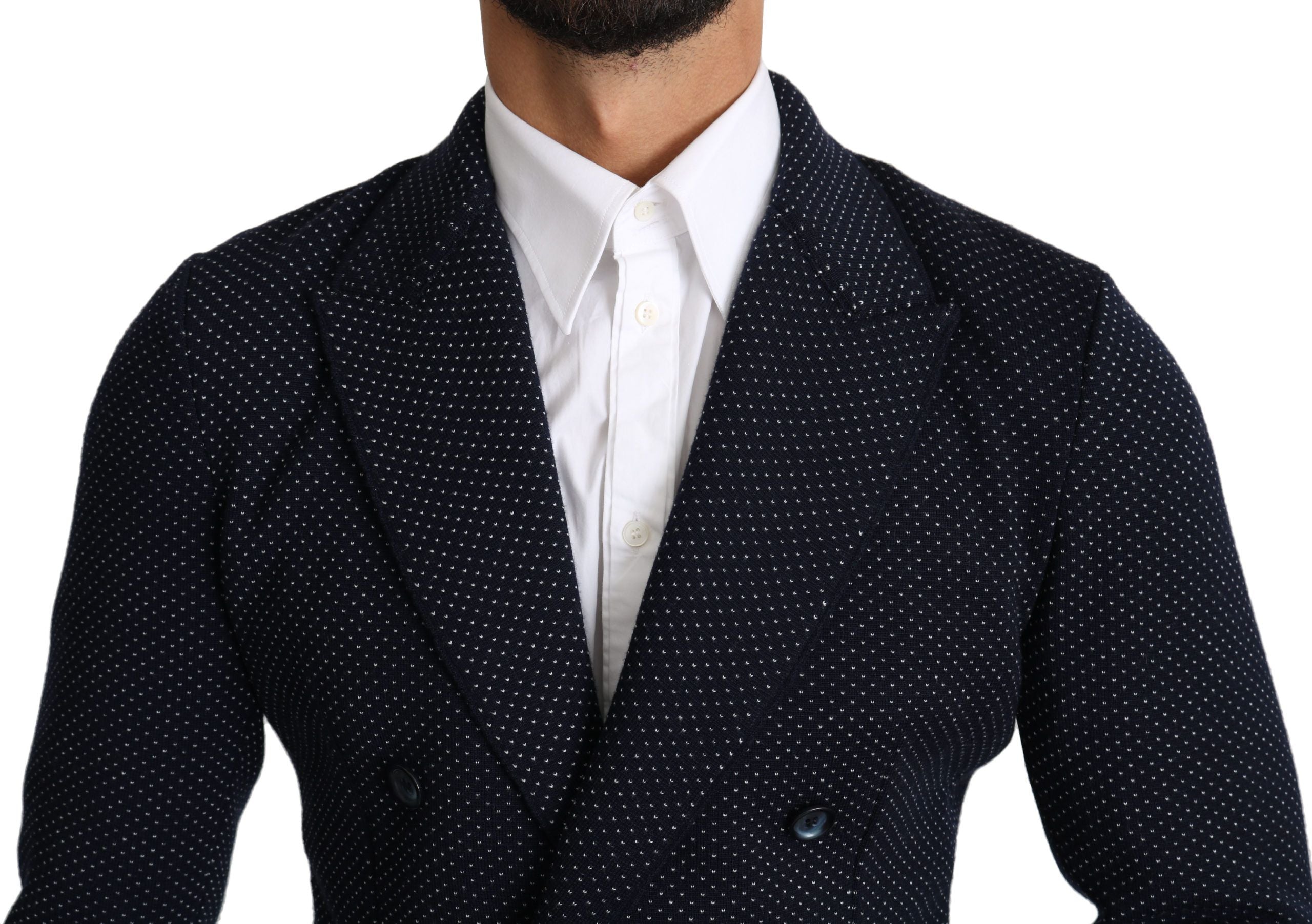 Dolce &amp; Gabbana Тъмносиньо сако с двуредно палто на точки