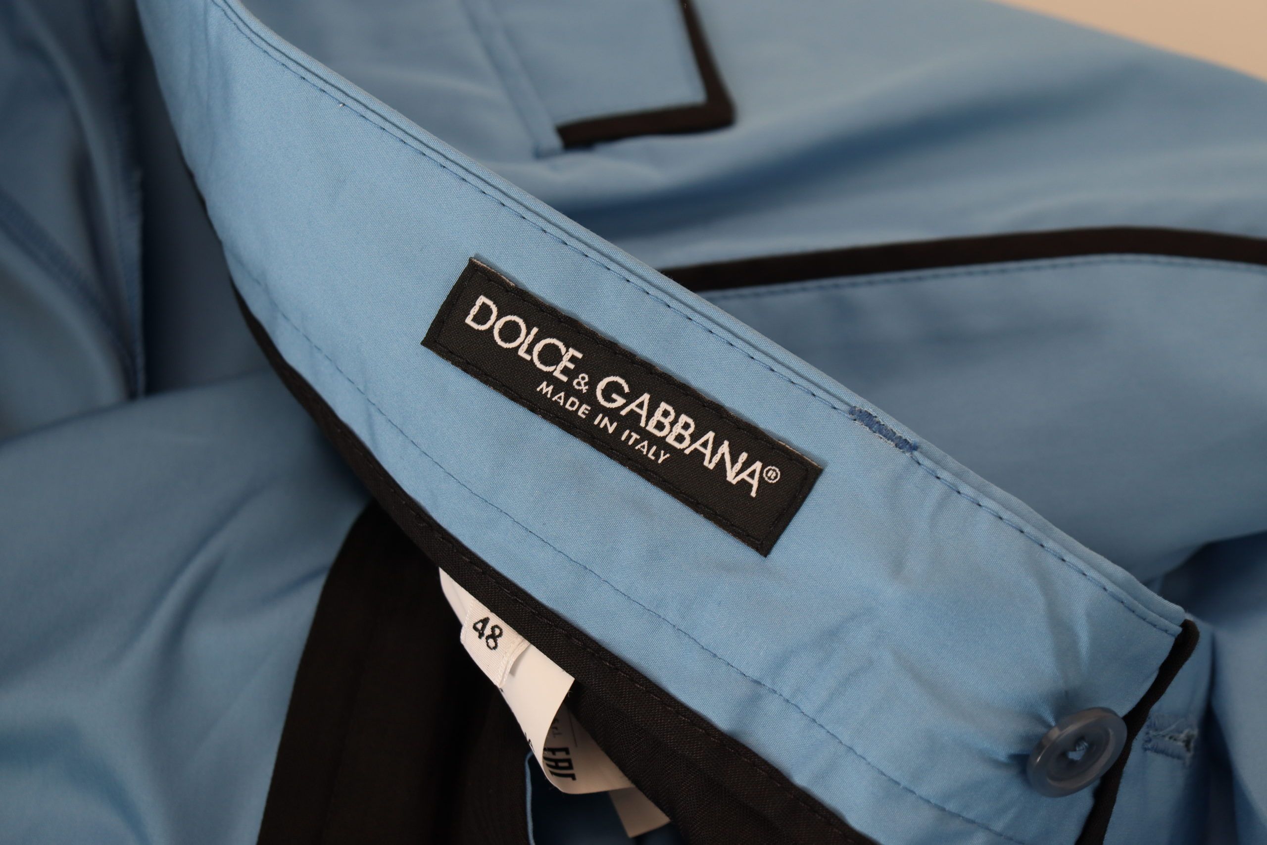 Dolce &amp; Gabbana Сини памучни копринени панталони Chinos Панталони