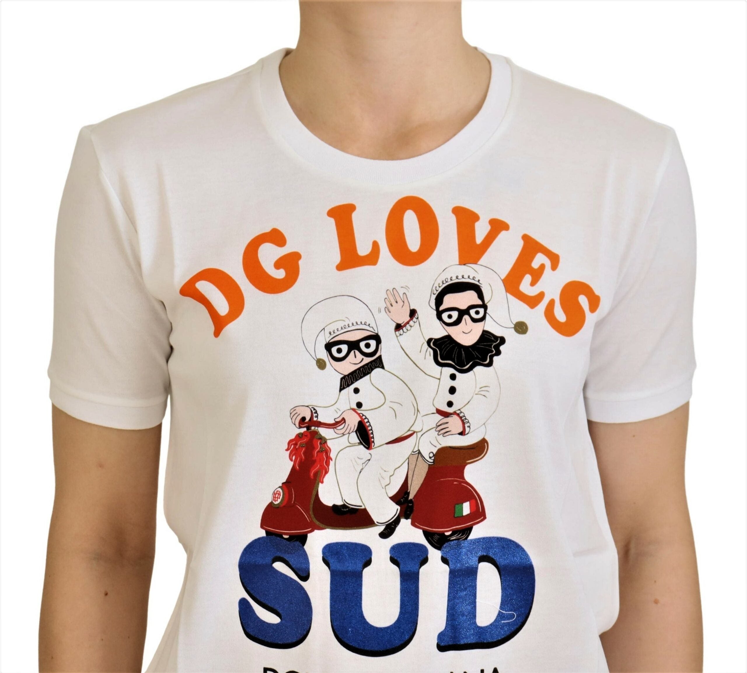 Бяла памучна тениска Dolce &amp; Gabbana DG Loves SUD