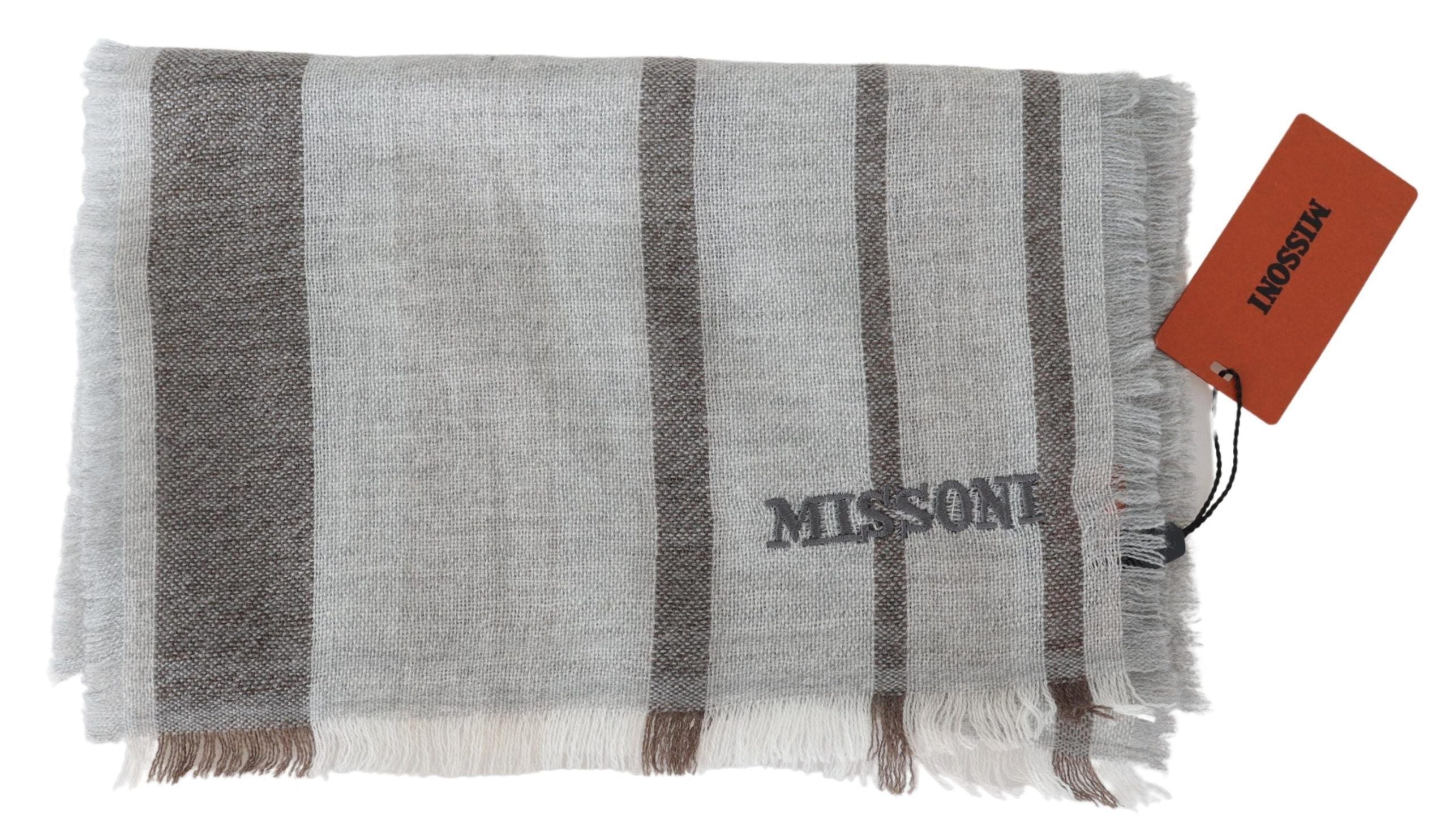 Многоцветен вълнен шал на райета Missoni унисекс