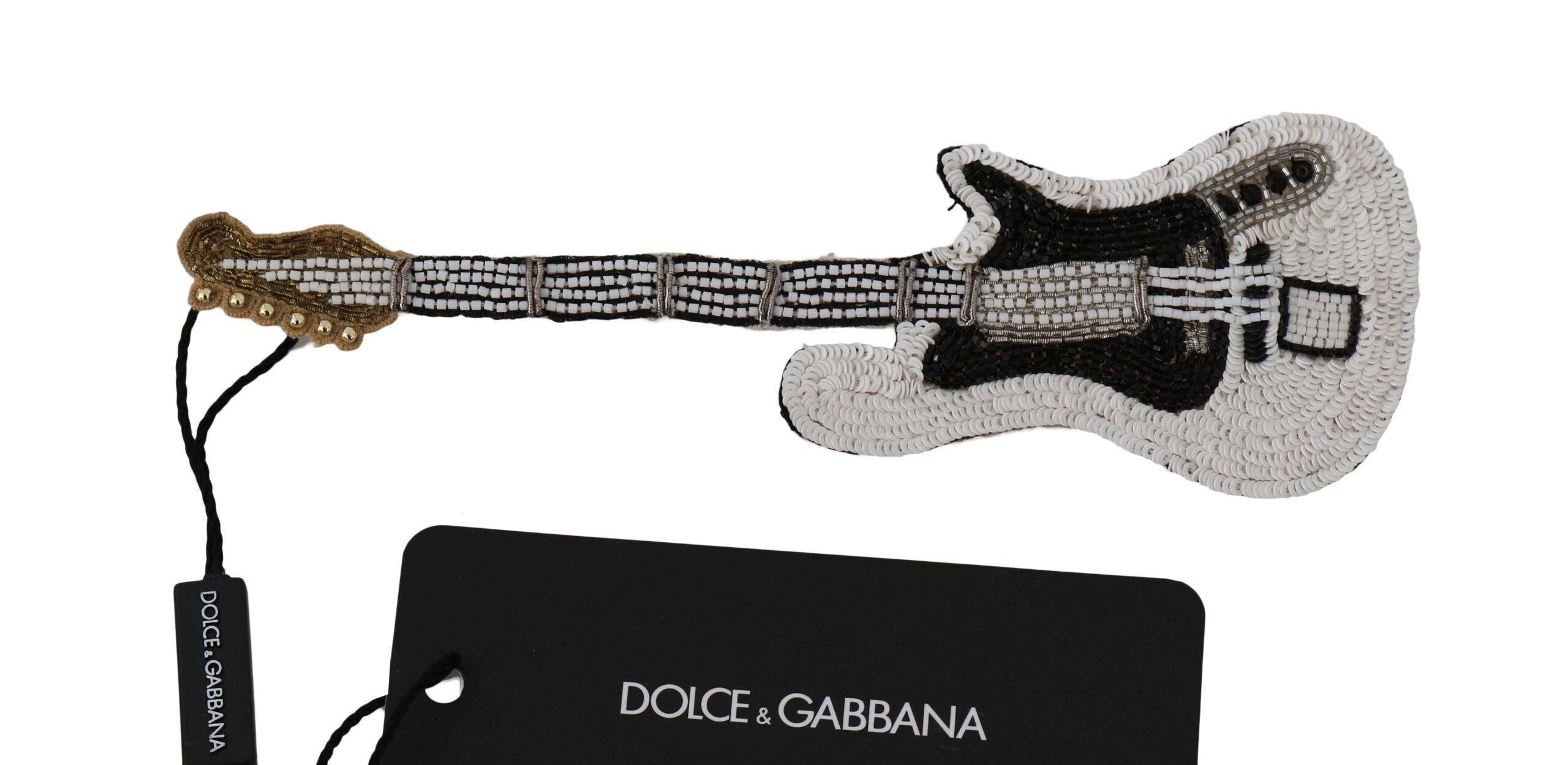 Dolce &amp; Gabbana златна месингова брошка за игла за китара с мъниста