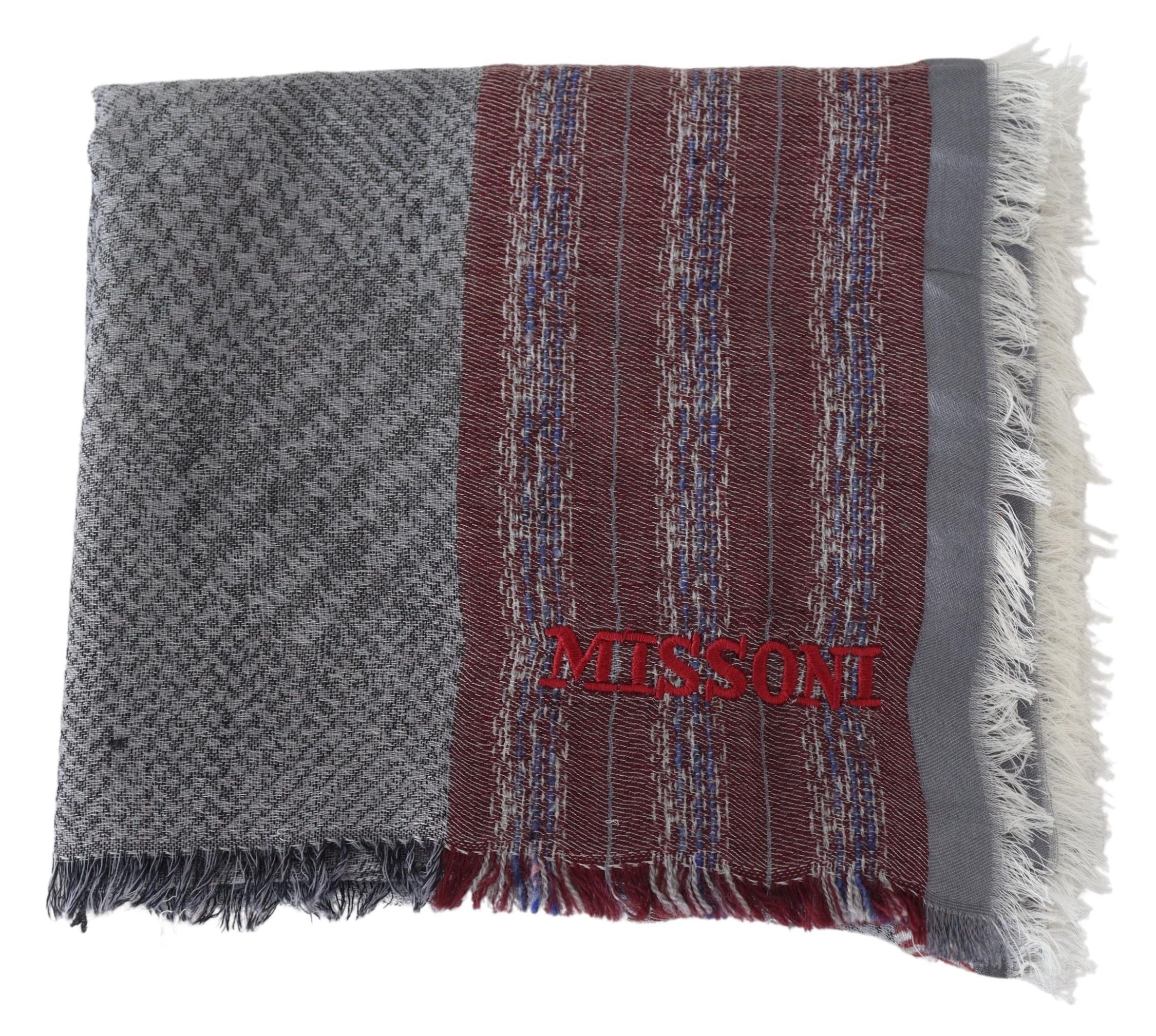 Многоцветен вълнен раиран унисекс шал с увиване на врата Missoni