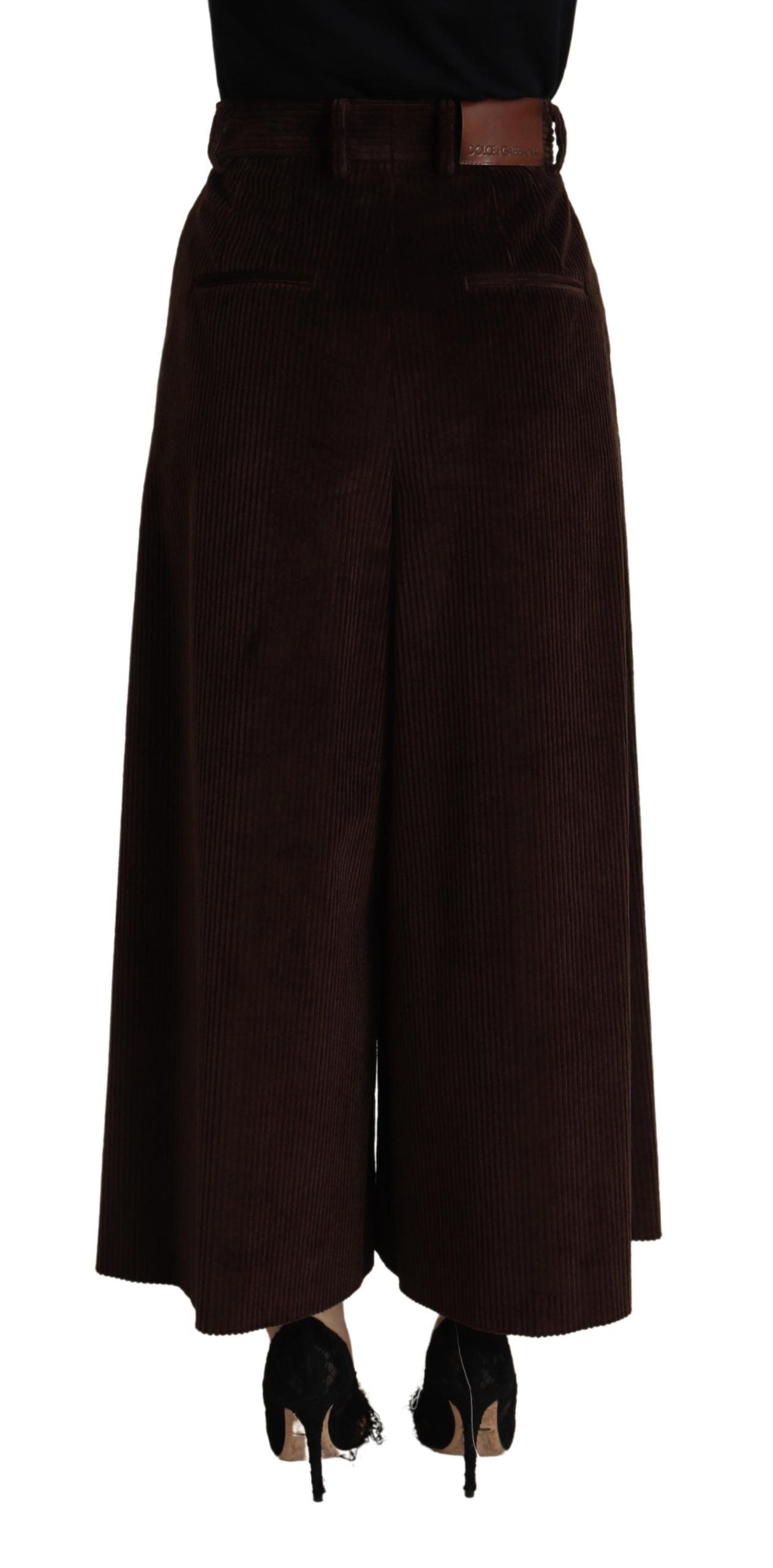 Dolce & Gabbana Chic Bordeaux High-Waisted Corduroy Pants