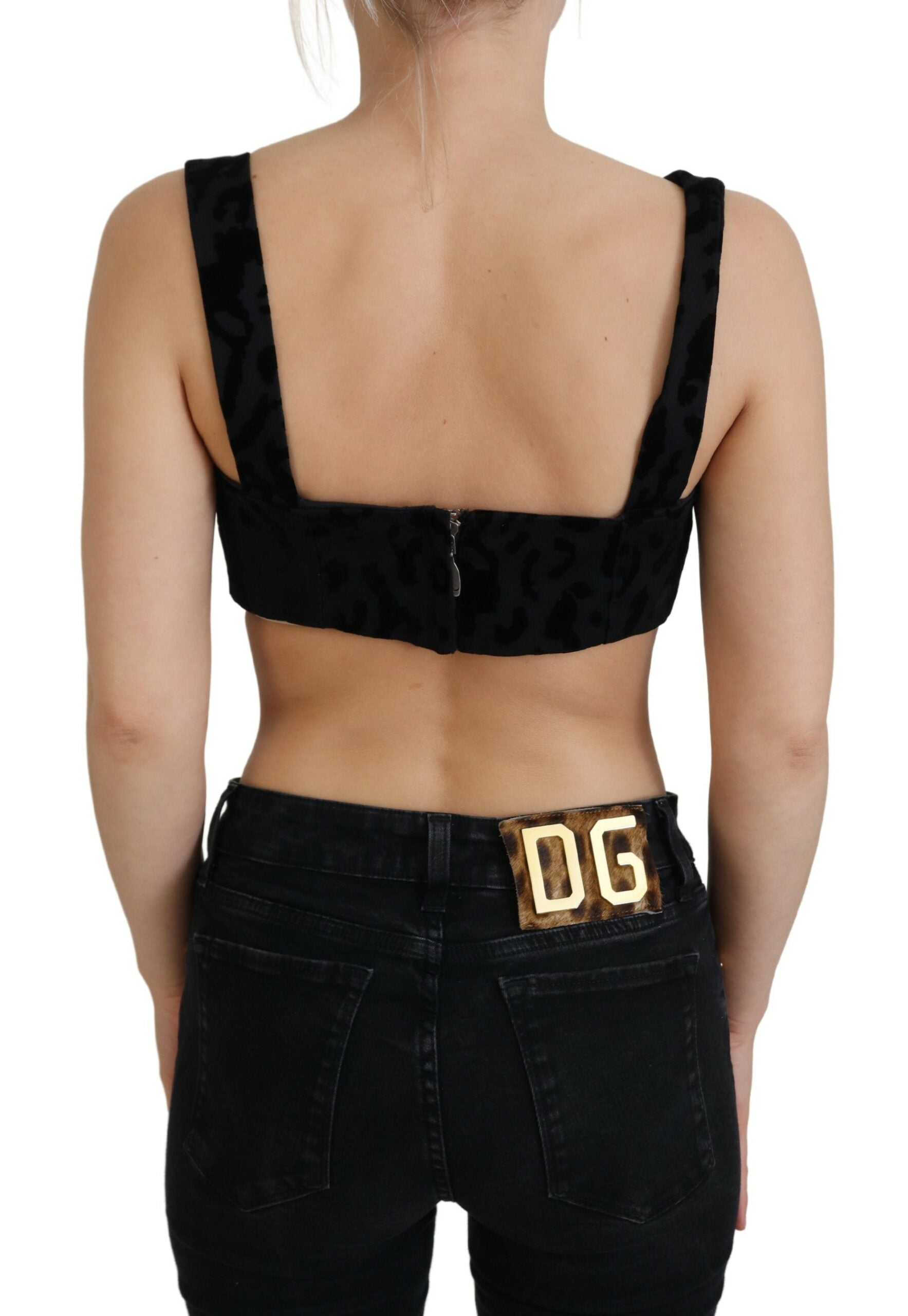 Dolce & Gabbana Elegant Black Cotton Blend Bustier Corset Top
