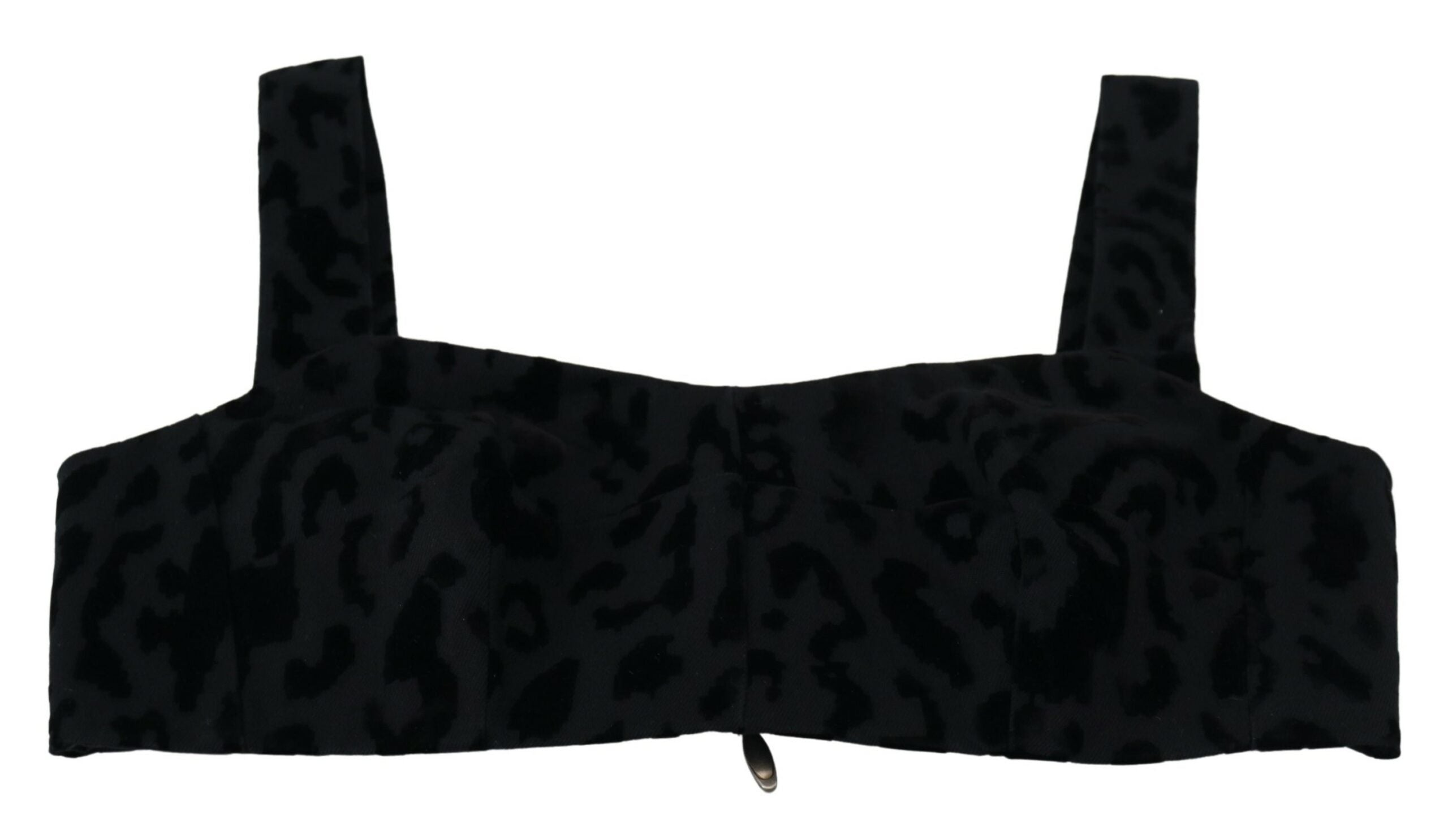 Dolce &amp; Gabbana Черно леопардово изрязано бюстие с корсет и сутиен